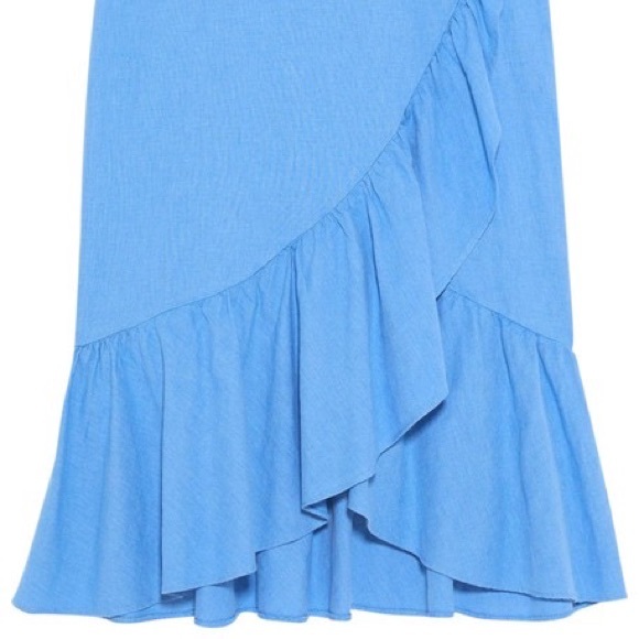 Zara | Blue Wrap Ruffle Midi Skirt - Picture 6 of 6